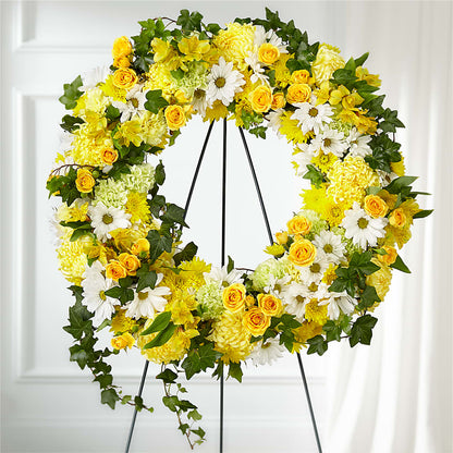 Golden Remembrance Wreath –  Artistic Designs Unlimited, Marianna FL