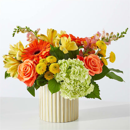 Autumn Sunshine Bouquet with Ivory Vase –  Artistic Designs Unlimited, Marianna FL