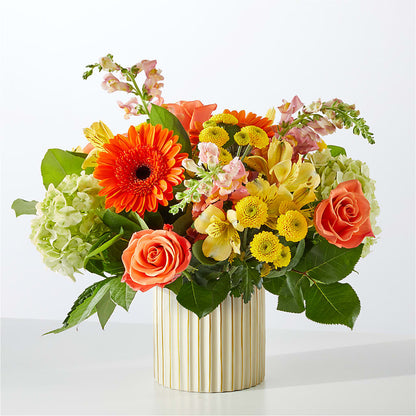 Autumn Sunshine Bouquet with Ivory Vase –  Artistic Designs Unlimited, Marianna FL