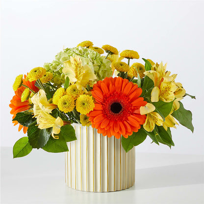 Autumn Sunshine Bouquet with Ivory Vase –  Artistic Designs Unlimited, Marianna FL