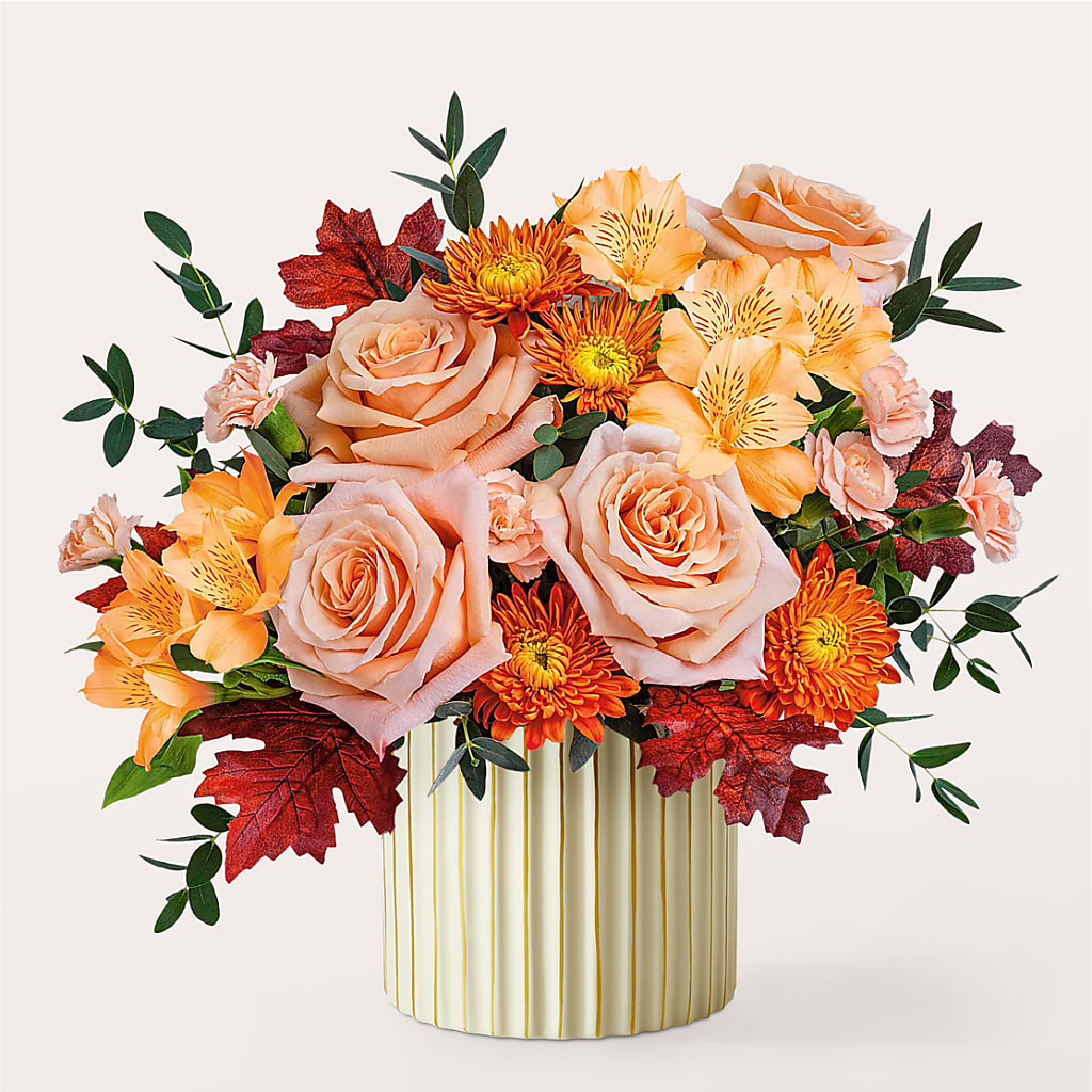 Spiced Latte Bouquet with Ivory Vase –  Artistic Designs Unlimited, Marianna FL